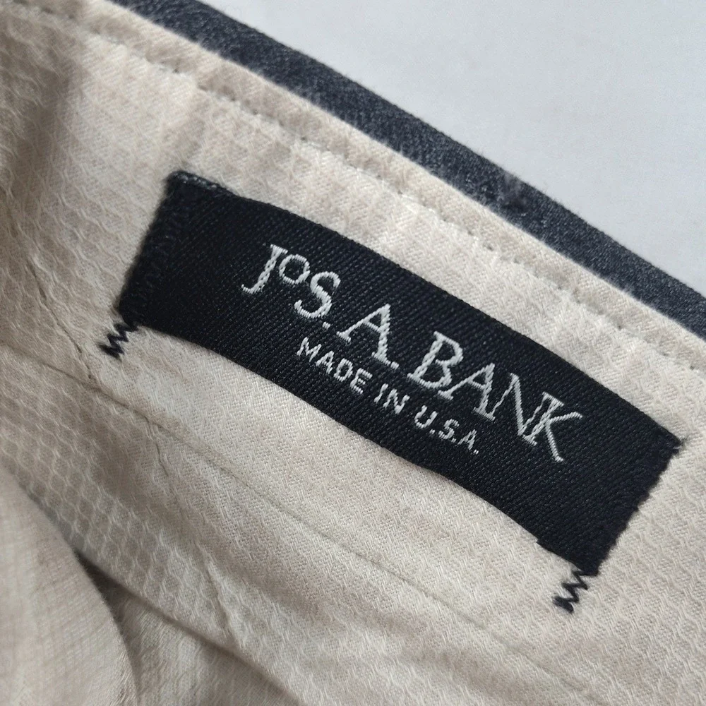 Jos. A. Bank Dress Pants Mens 42L Gray Excellent 100% Wool Pleated‎ Made in USA
